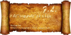 Félegyházi Lili névjegykártya